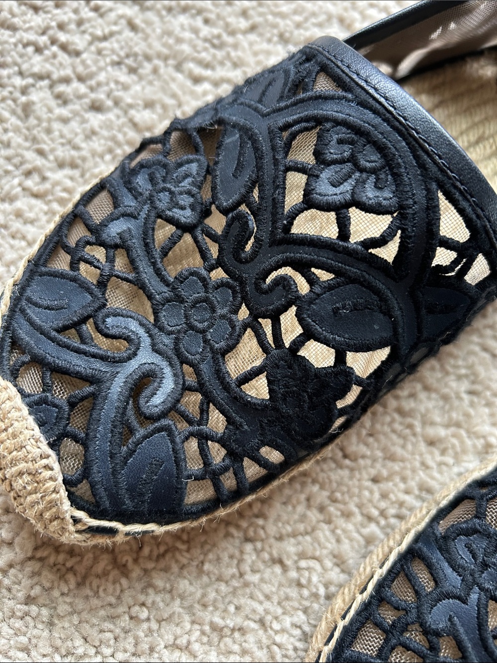 Tory Burch Black Lace Espadrille Flats - Picture 8 of 8